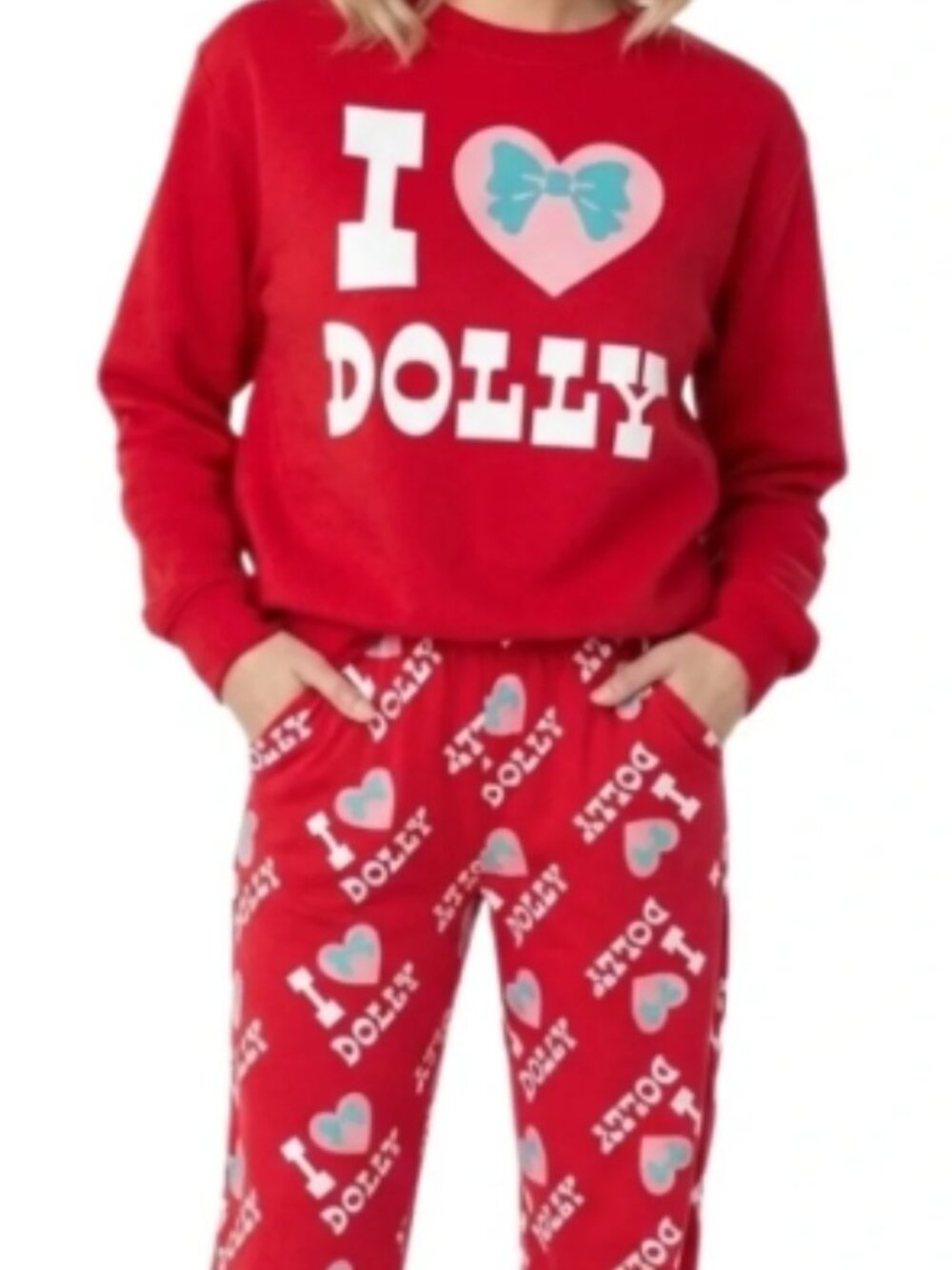 🦋✨NWT Dolly Parton Holiday Sweatshirt & Jogger PJ Country Christmas Set-M🎄🎁
